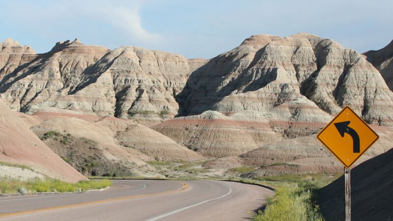 Driving Through Badlands During Long Distance Transportation Job