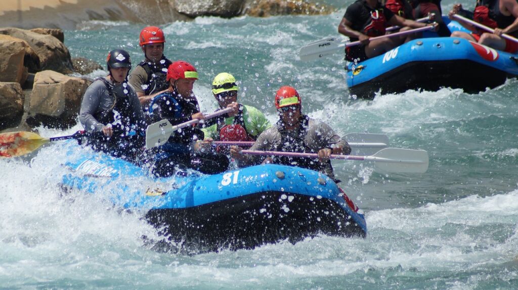 Riding the river at the National Whitewater Center in Charlotte NC